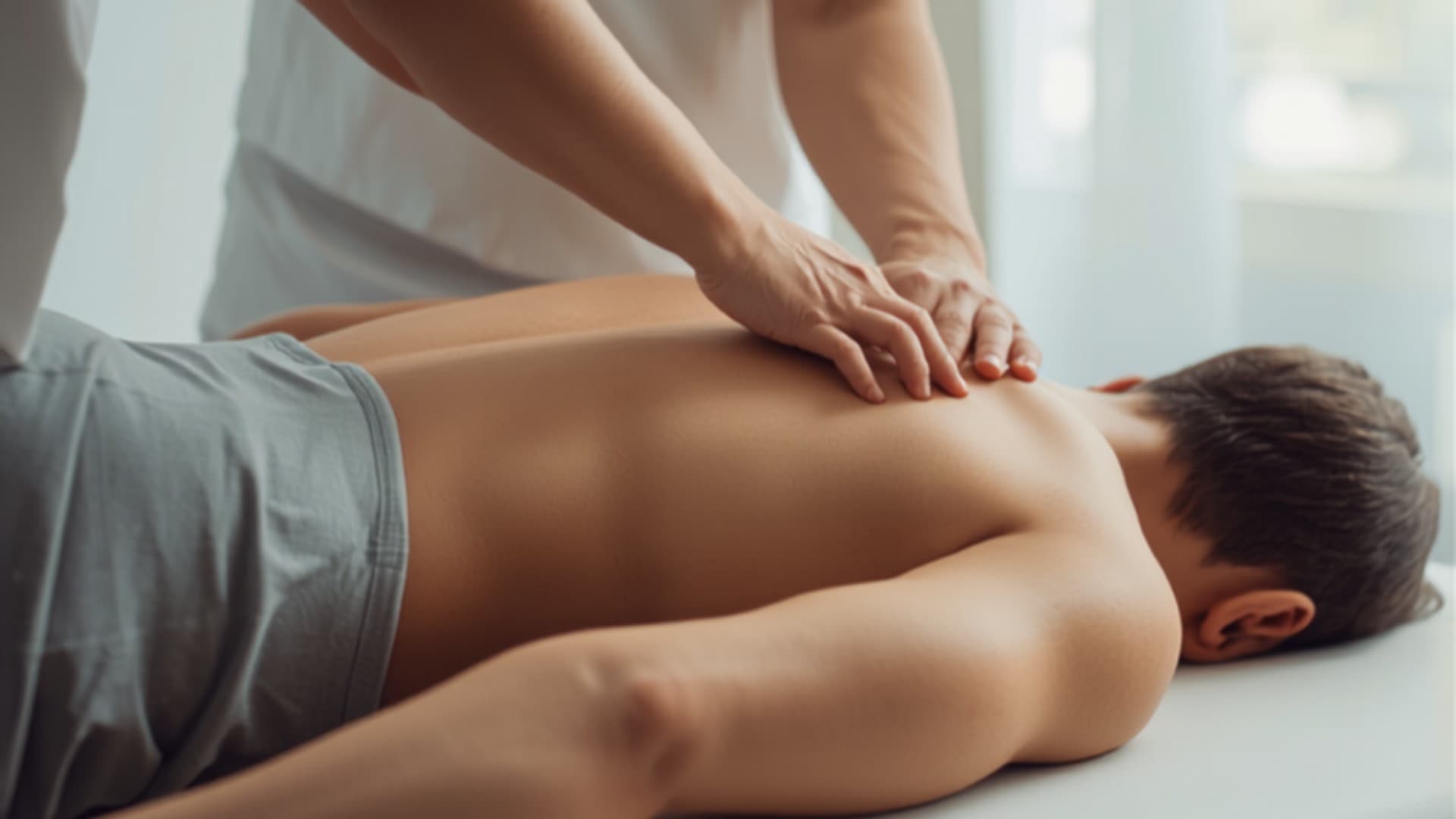 Osteopata-meðferð á baki íþróttamanns